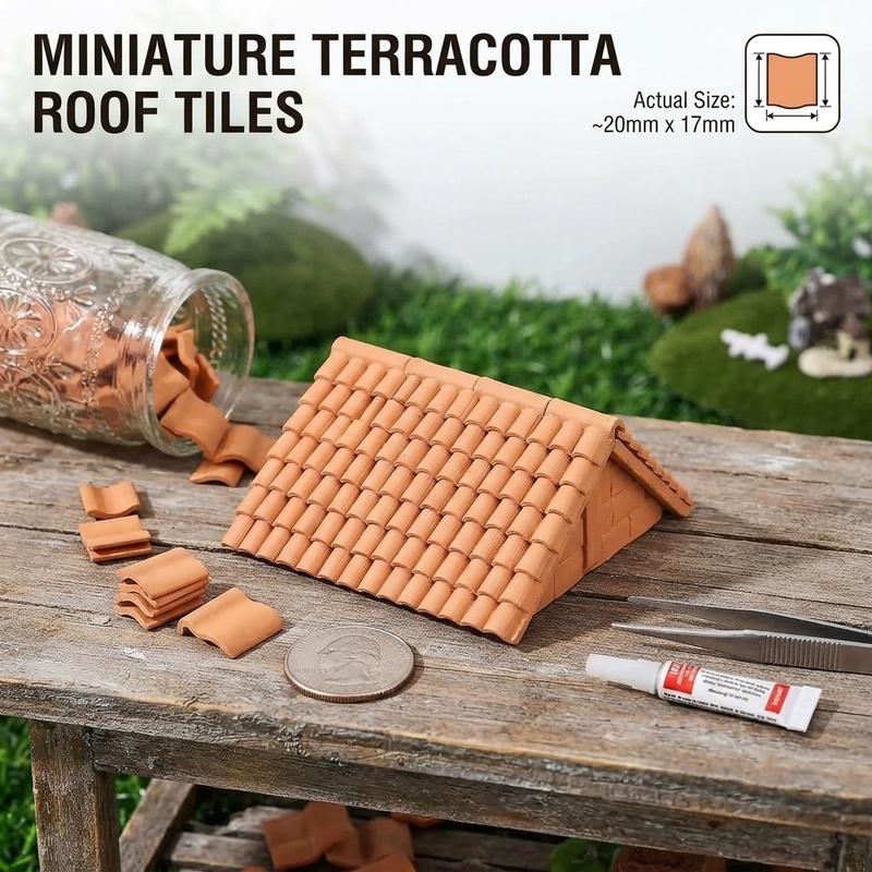 Model Kit Tweezers - Miniature Roof Tiles Set 100pcs with