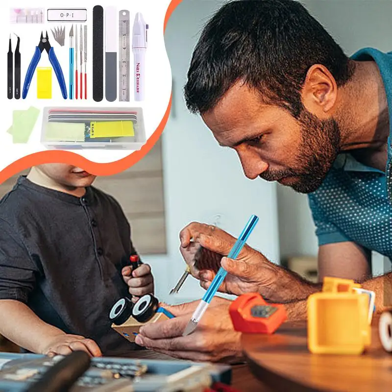 ‌24/9-Piece Miniature Tool Kit - Model Kit Tweezers recension och pris