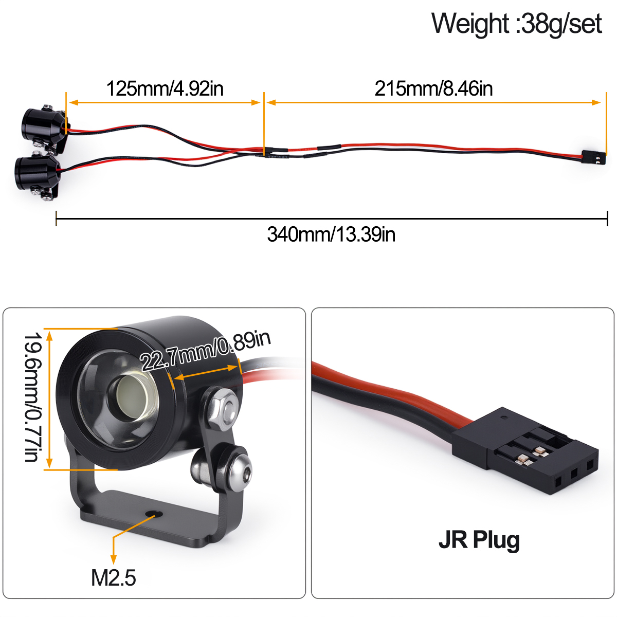 RC Car LED Light Headlight Spo - Model Kit Led recension och pris