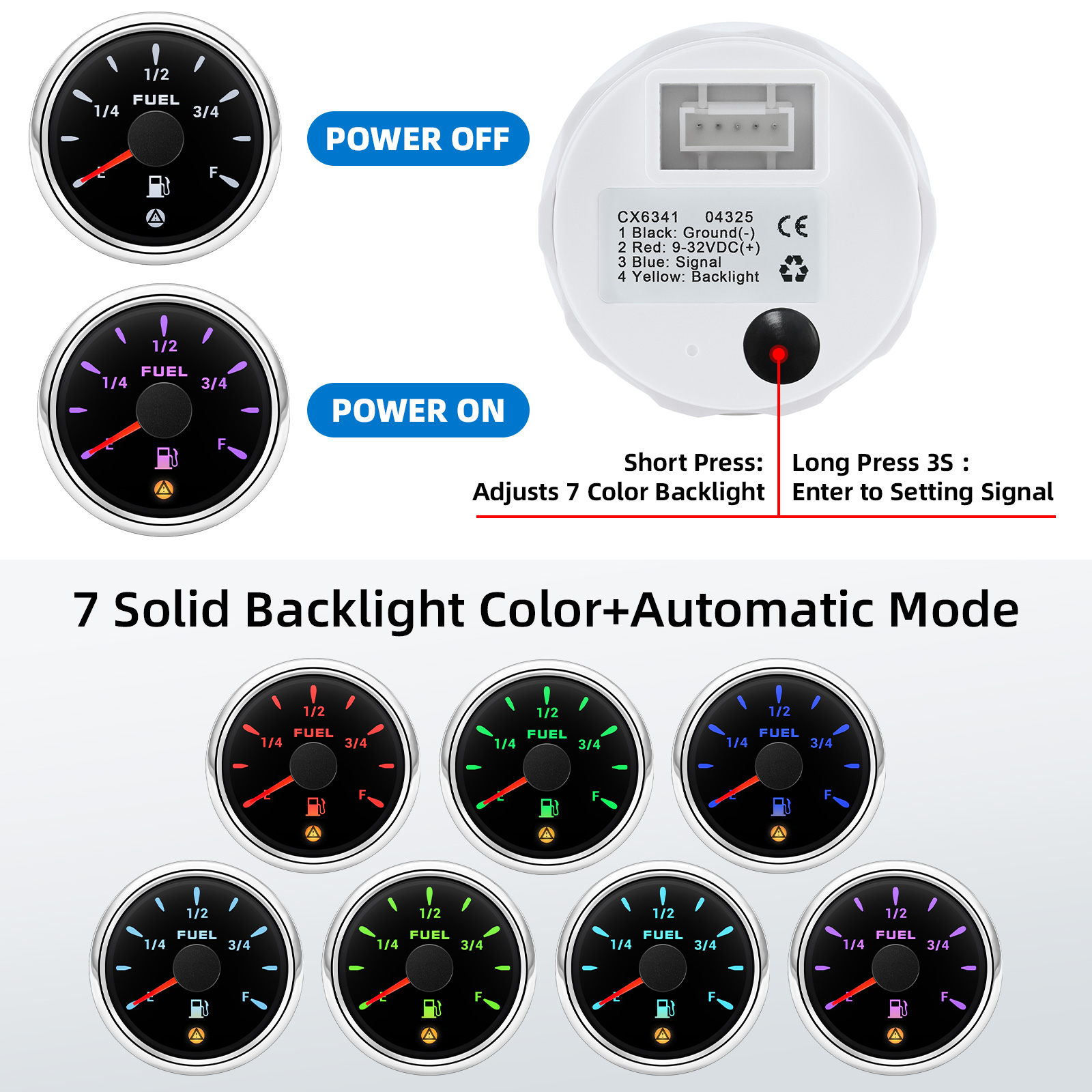 52mm Fuel Level Gauge With Fla - Panel Line Marker recension och pris