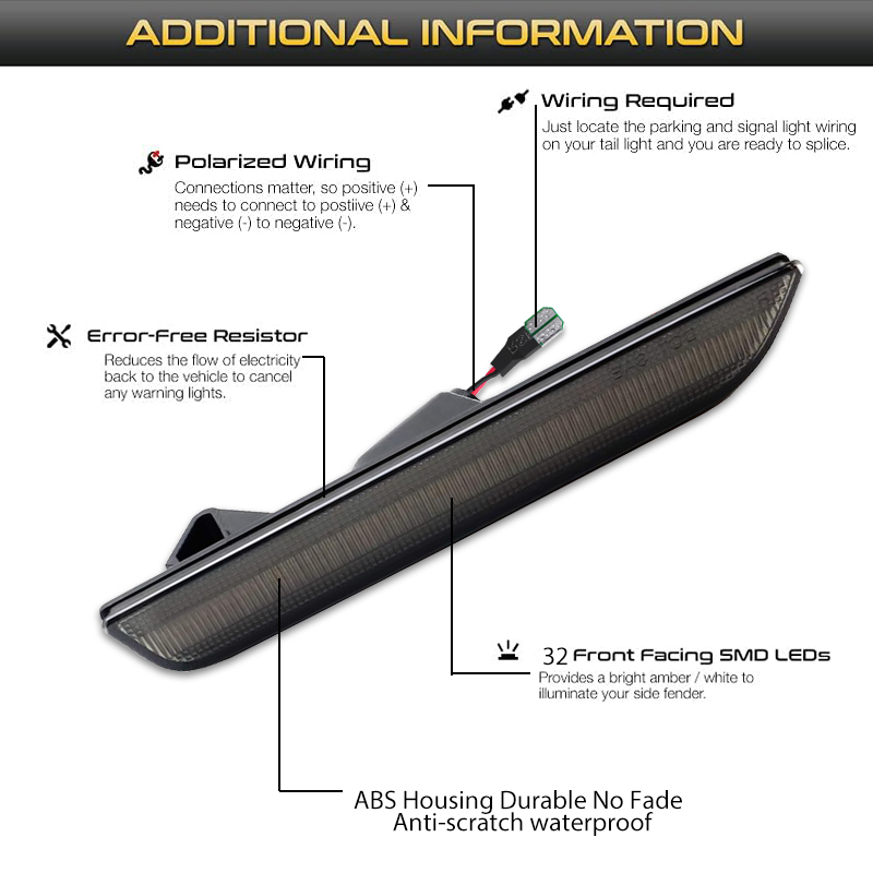 2pcs Car Front Rear Bumper Sid - Model Kit Led recension och pris