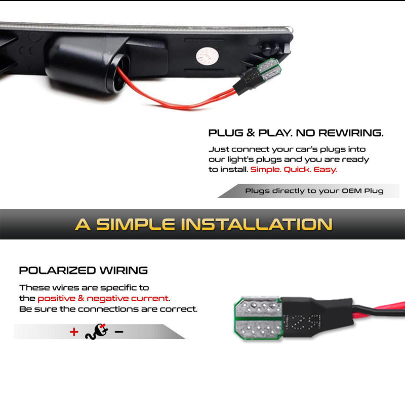 2pcs Car Front Rear Bumper Sid - Model Kit Led recension och pris