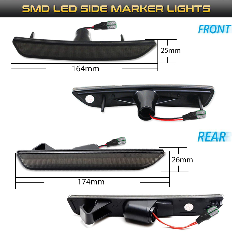 2pcs Car Front Rear Bumper Sid - Model Kit Led recension och pris