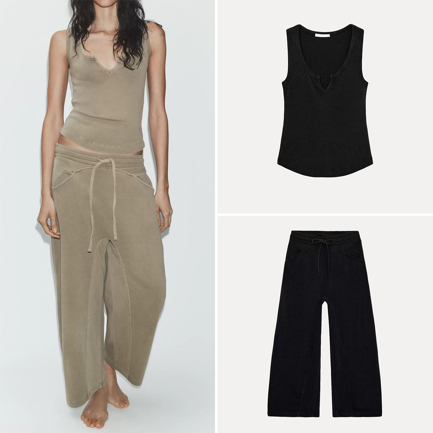 Women's round Neck Sleeveless  - Wash Effect Set recension och pris
