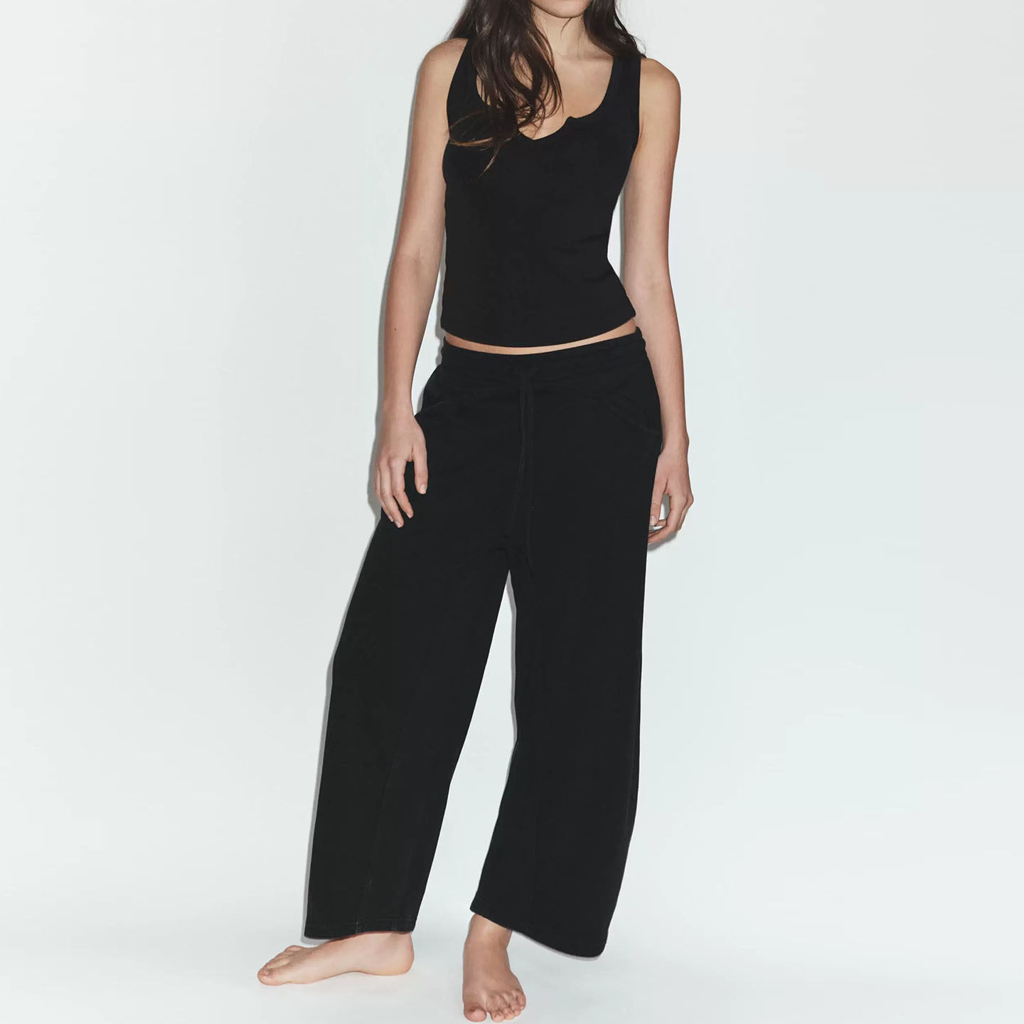 Women's round Neck Sleeveless  - Wash Effect Set recension och pris