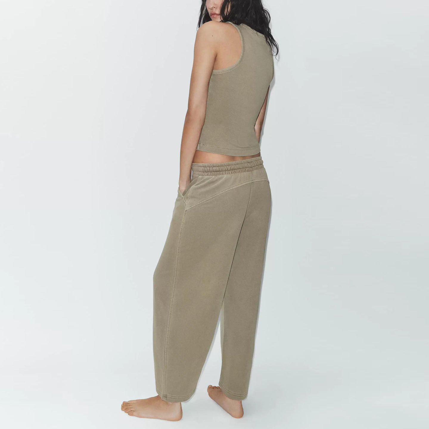 Women's round Neck Sleeveless  - Wash Effect Set recension och pris