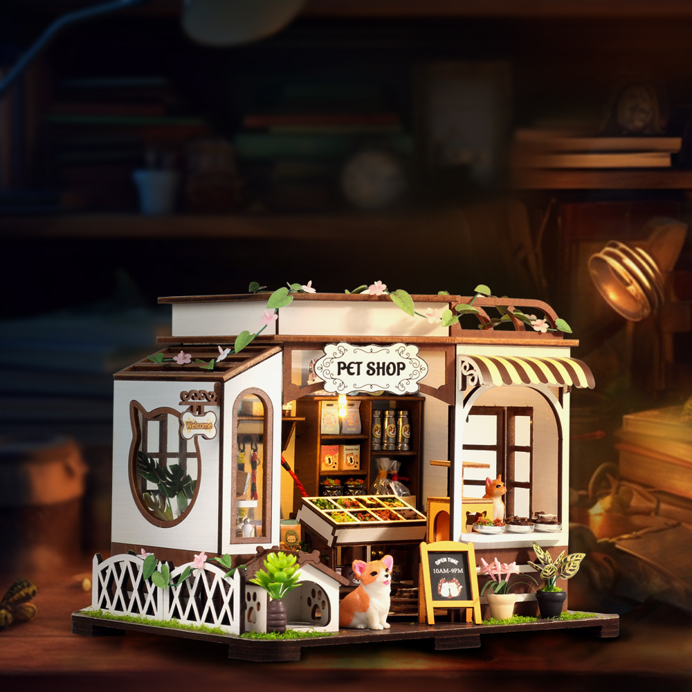 DIY Wooden Pet Shop Cottage Do - Model Kit House recension och pris
